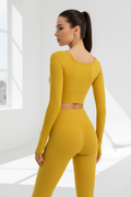 Long-Sleeve Fitted Crop Top — Women's Activewear