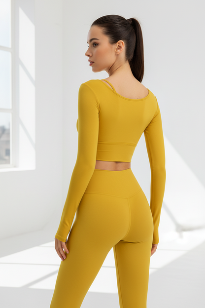 Long-Sleeve Fitted Crop Top — Women&